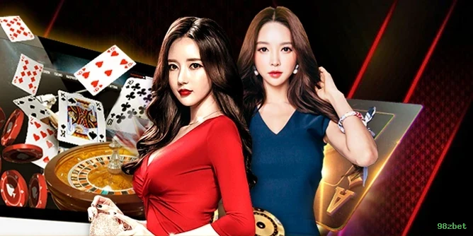 Imagem promocional do cassino online da 98zbet mostrando jogos ao vivo